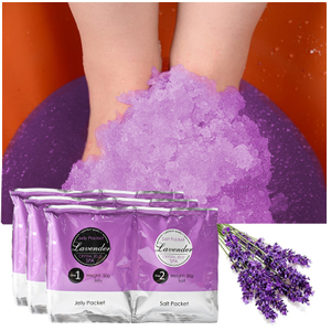 Custom Spa Soak Relaxing Pedicure Foot Care lavender Foot Jelly+Salt 2 in 1 Set