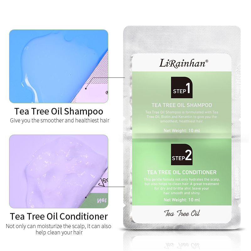 Smooth and Nourishing Application Clean Scalp Repair Hair Tea Tree Oil Shampoo Conditioner Set