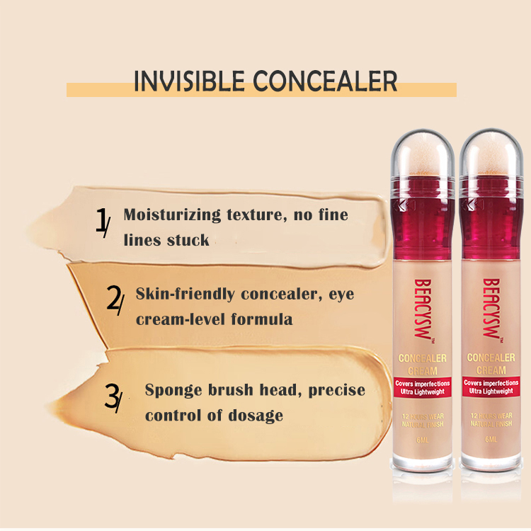 Custom Hydrating Concealer, Lightweight Full Coverage Concealer, Long-Lasting Formula, Conceals and Corrects, Provides Hydration and Highlights ,04 Shades