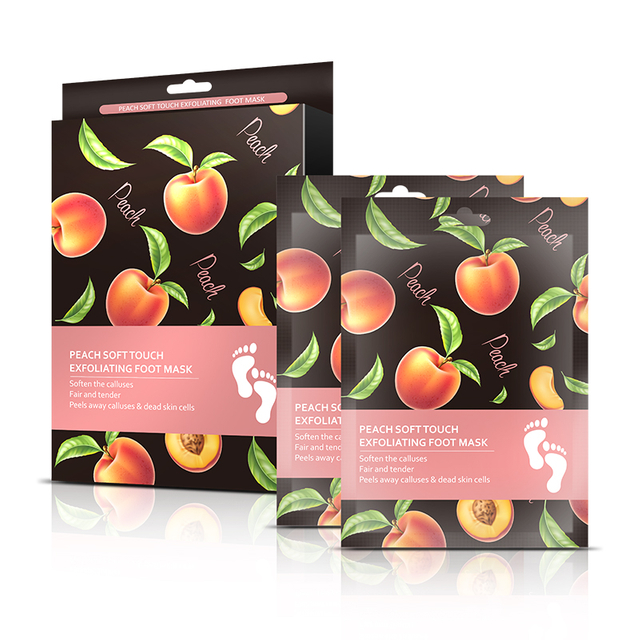 Foot Peel Mask with Peach for Dry Cracked Feet By LIRAINHAN