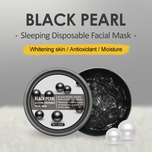 Moisturizing Brighten and Clarify Skin Black Pearl Sleeping Disposable Facial Mask 50ml By LIRAINHAN