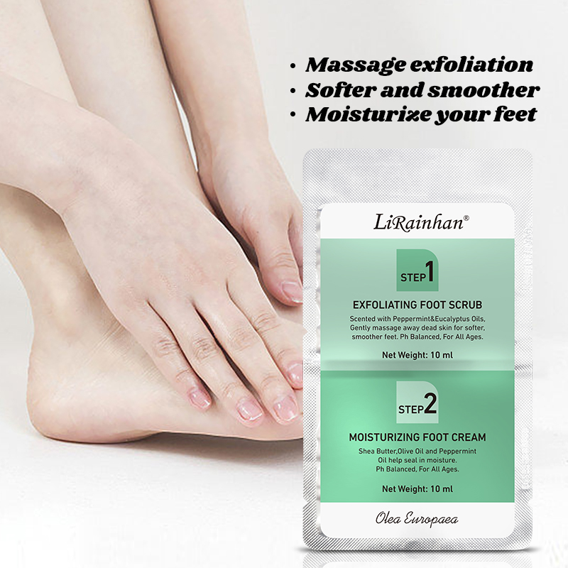  LIRAINHAN Hydrating Moisturizing Exfoliating Scrub for foot+Moisturizing Cream for foot