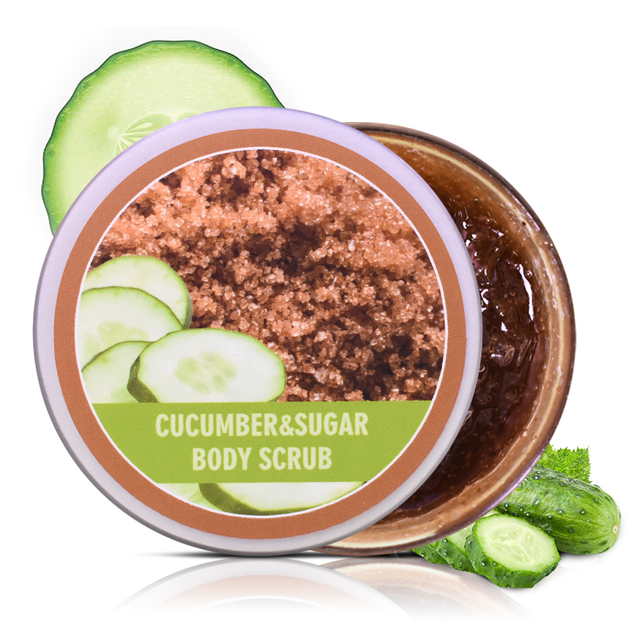 Private Label Cucumber Red Sugar Scrub Cream For Lightening, Exfoliating, Removing Dead Skin, Moisturizing, Hydrating, And Nourishing Body Skin