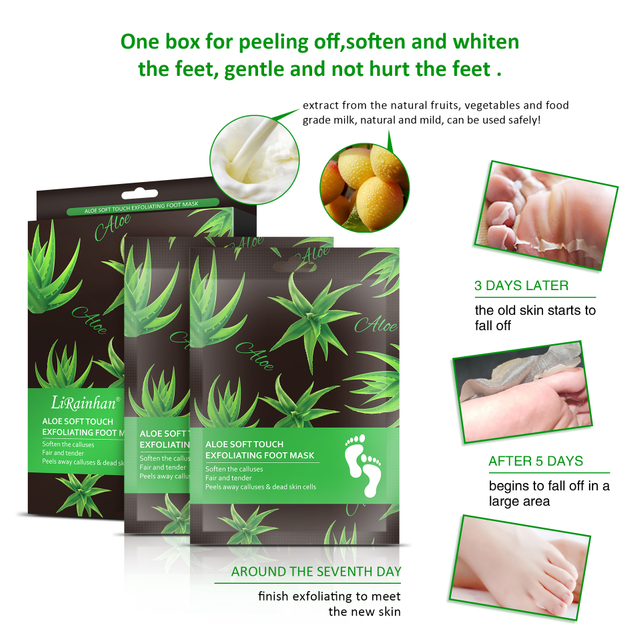 Aloe Vera Exfoliating Foot Mask - Repairs Heels & Removes Dry Dead Skin By LIRAINHAN