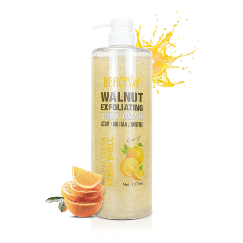 Private Label Skin Whitening Shower Gel Smooth Exfoliating Organic Fruit Scrub Body Wash