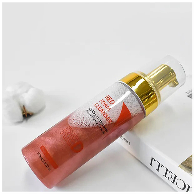 24K Gentle Blackhead Cleanser Foam Facial Mousse Cleanser Infused with Argan oil Collagen By Factory Wholesale 