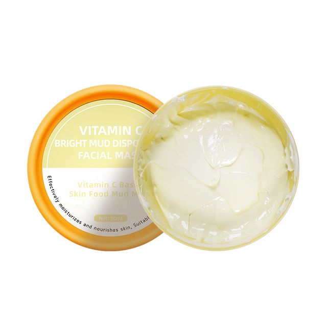 Vitamin C Bright Mud Facial Clay Mask for Dark Spots, Skin Care for Controlling Oil and Refining Pores By Private Label