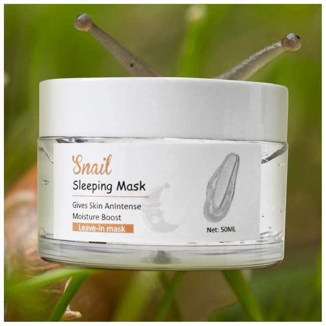 Custom Snail Sleeping Mask Hydrating Cream for Face with Snail Secretion Filtrate, Repair Damaged Skin, Snail Mucin
