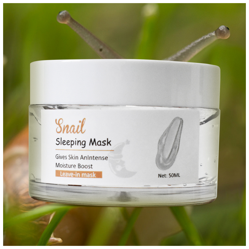 Custom Snail Sleeping Mask Hydrating Cream for Face with Snail Secretion Filtrate, Repair Damaged Skin, Snail Mucin