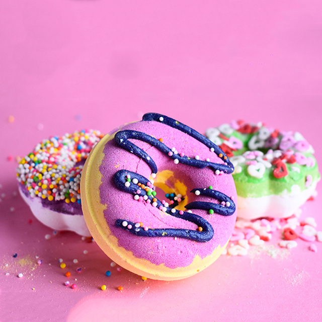 Christmas Gift, Donut Bath Bombs Set, Handmade Natural Bath Bombs with Essential Oils Moisturizing Aromatherapy Shower Steamers Bubble Bath Balls Spa 