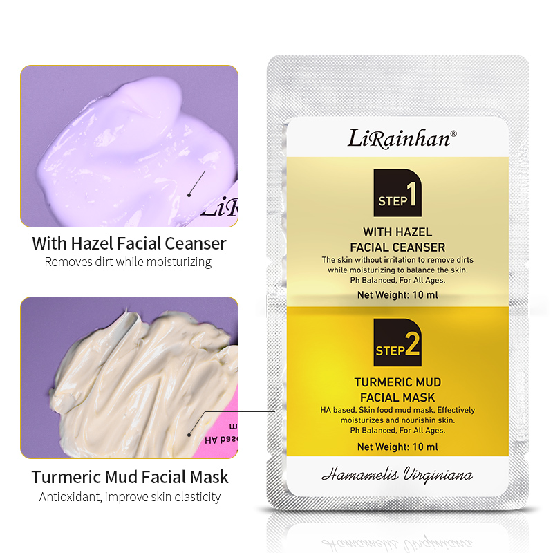 Witch Hazel Facial Cleanser and Turmeric Brightening Clay Mud Facial Mask Skin Care Kits