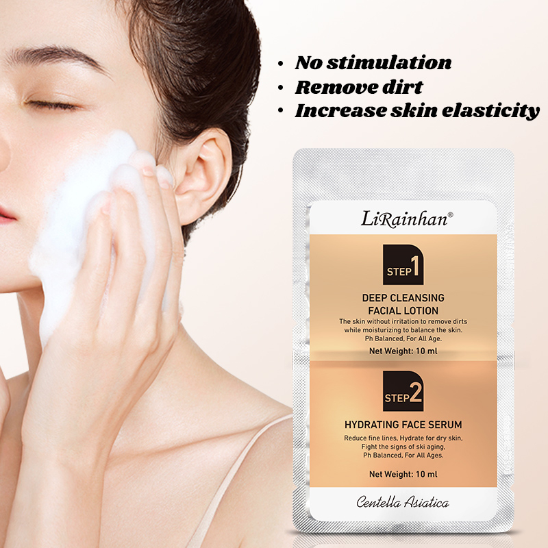 Milk Gentle Cleansing Foaming Cleanser + Hyaluronic Acid Hydrating Repairing and Anti-Wrinkle Serum