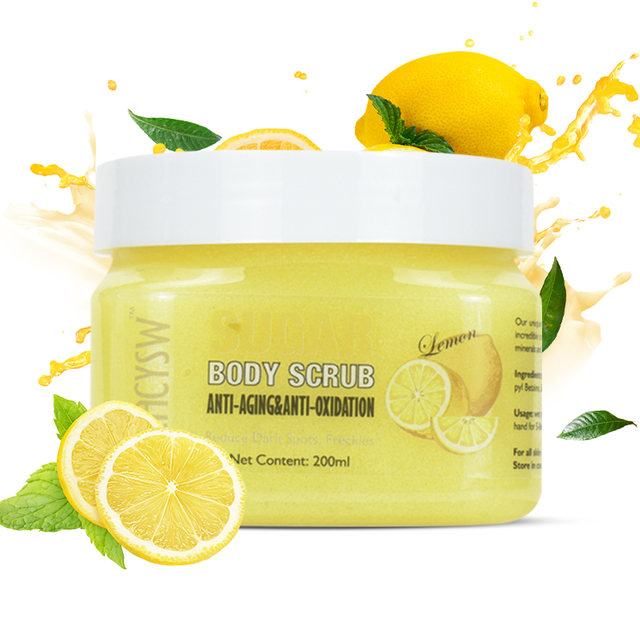 Private Label Lemon Natural Exfoliating Whitening Organic Body Scrub