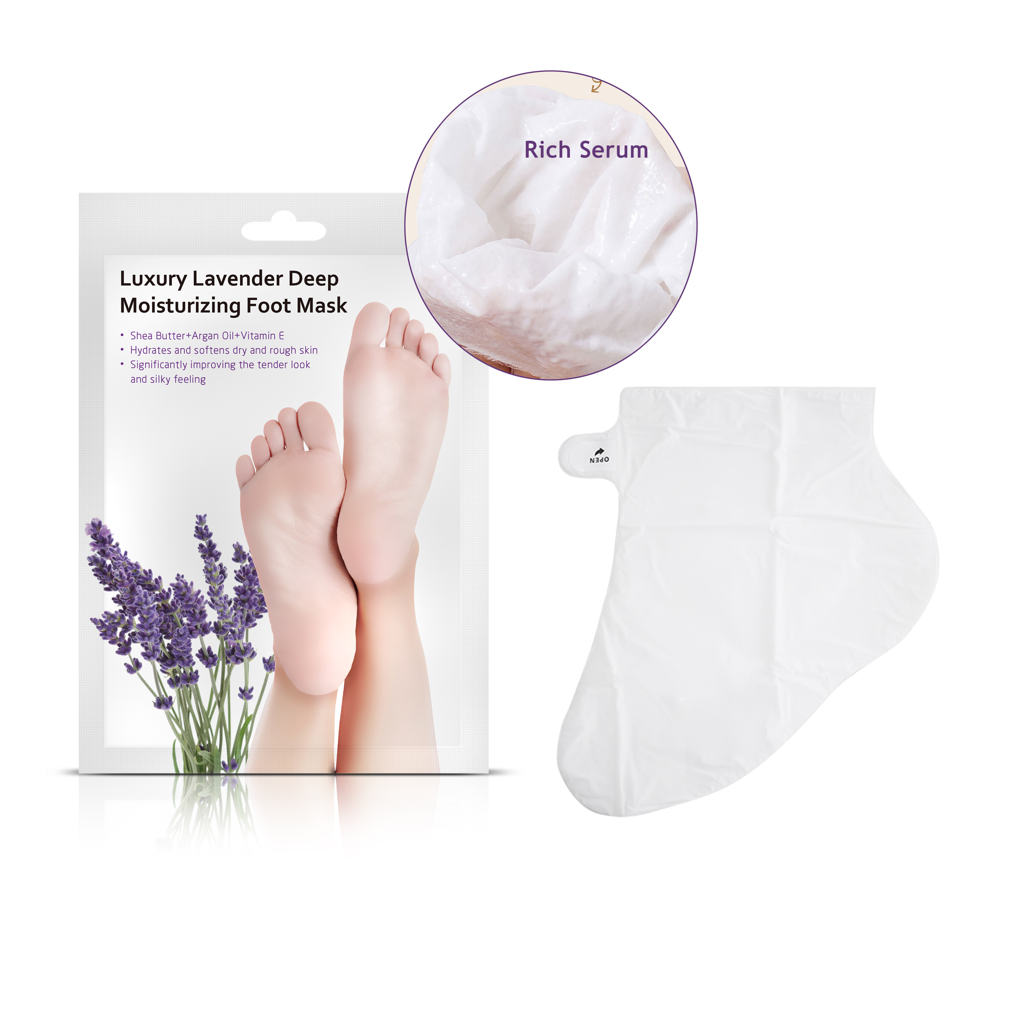 Factory Custom Spa Lavender & Honey Foot Spa Masks for Baby Foot Moisturizing Socks 