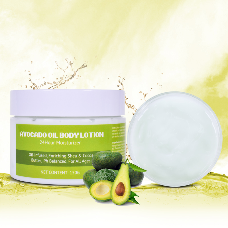 Private Label All Natural, Vegan & Cruelty-Free Deeply Hydrating Body Shea Butter Lotion with Avocado Oil 