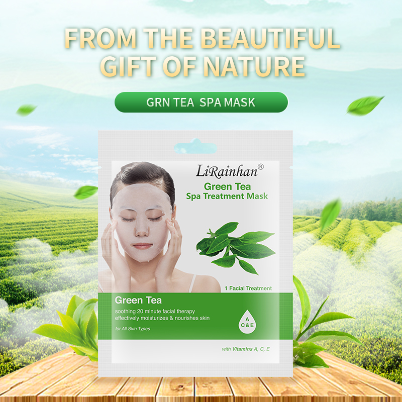  Custom Green Tea Collagen Essence Face Mask - Revitalizing & Refreshing - for Redness, Sensitive & Acne-Prone Skin