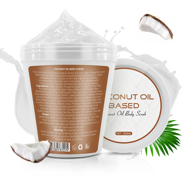 Cooconut Oil Ice Cream Exfoliating Body Scrub With Walnut Shell Powder By Factory Pice 