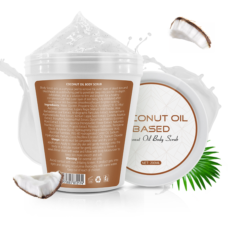 Cooconut Oil Ice Cream Exfoliating Body Scrub With Walnut Shell Powder By Factory Pice 