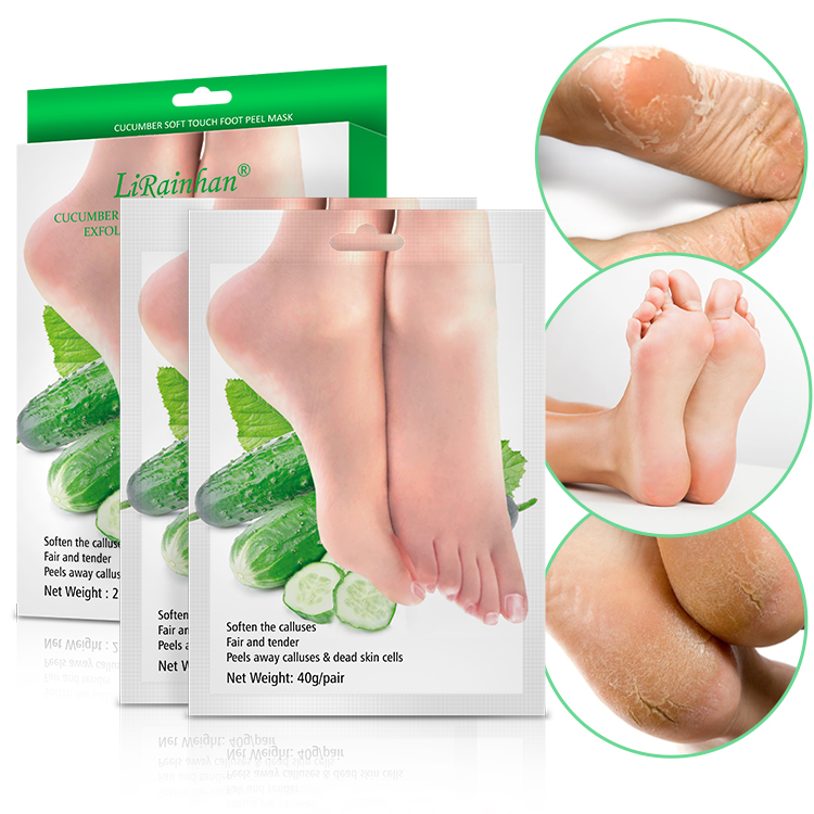 Cucumber Exfoliating Foot Mask for baby soft feet By LIRAINHAN