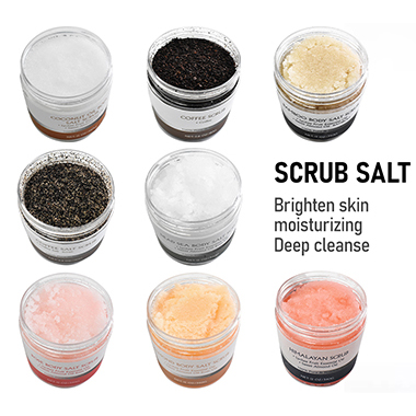 Custom Dead Sea Collection Almond Vanilla Salt Body Scrub with Organic Oils and Natural Dead Sea Minerals