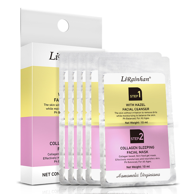 Witch Hazel Gentle Cleansing Facial Cleanser + Overnight Skin Care Overnight Collagen Sleeping Mask 2-Step Care Set