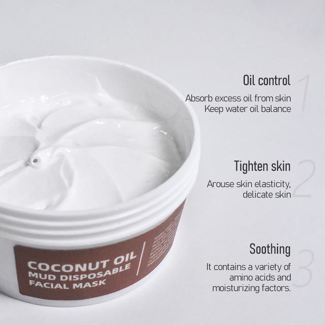 Gently Cleans Toxins Coconut Mud Facial Mask 50ml By LIRAINHAN