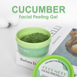 Gentle Natural Face & Full Body Cucumber Exfoliating Vegan Facial Peeling Gel with Vitamin E By Custom LOGO