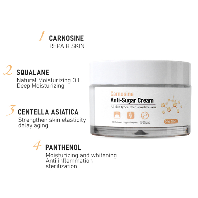 OEM ODM OBM Carnosine Anti-Sugar Anti-aging Cream