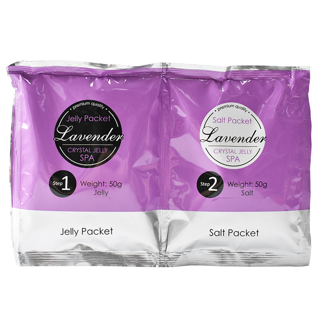 Custom Spa Soak Relaxing Pedicure Foot Care lavender Foot Jelly+Salt 2 in 1 Set