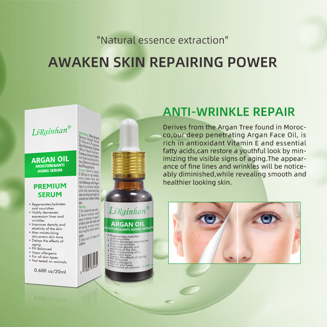 Luxury Pure Argan Oil. Lightweight facial Oil Reduces the Appearance of Wrinkles and hydrates dry skin By LIRAINHAN