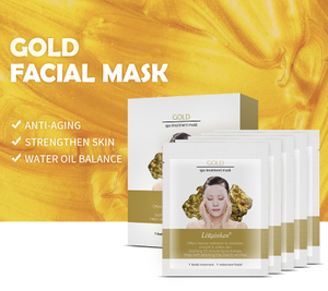  Custom Moisturizing and Hydrating 24K Gold Collagen Essence Sheet Facial Masks With Natural Plant Extract and Sodium Hyaluronate