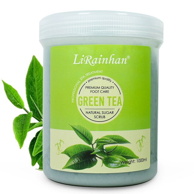 Green Tea Scent Exfoliates + Refreshes Dry + Dull Skin Cooling Sugar Foot Scrub Gel