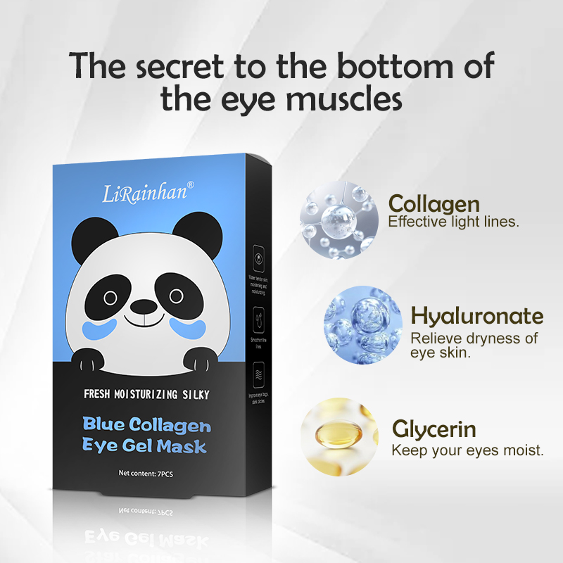 7 Bags Blue Collagen Under Eye Patches for Eye Bags and Wrinkles By LIRAINHAN