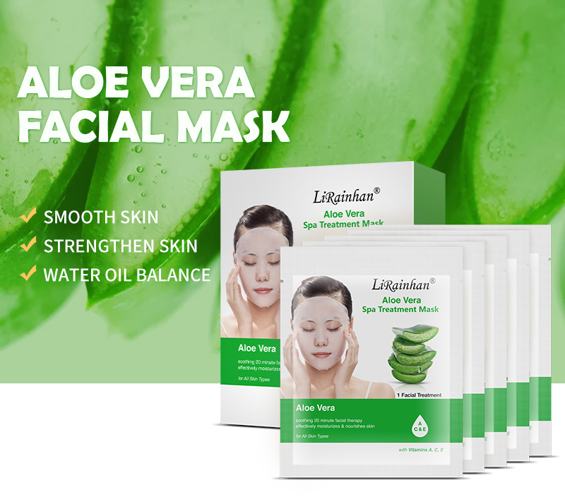 Custom Aloe Vera Soothing Facial Mask, Hydrating and Soothing, Refreshing Water Serum Face Sheet Mask for Quick Absorption and Natural Look 