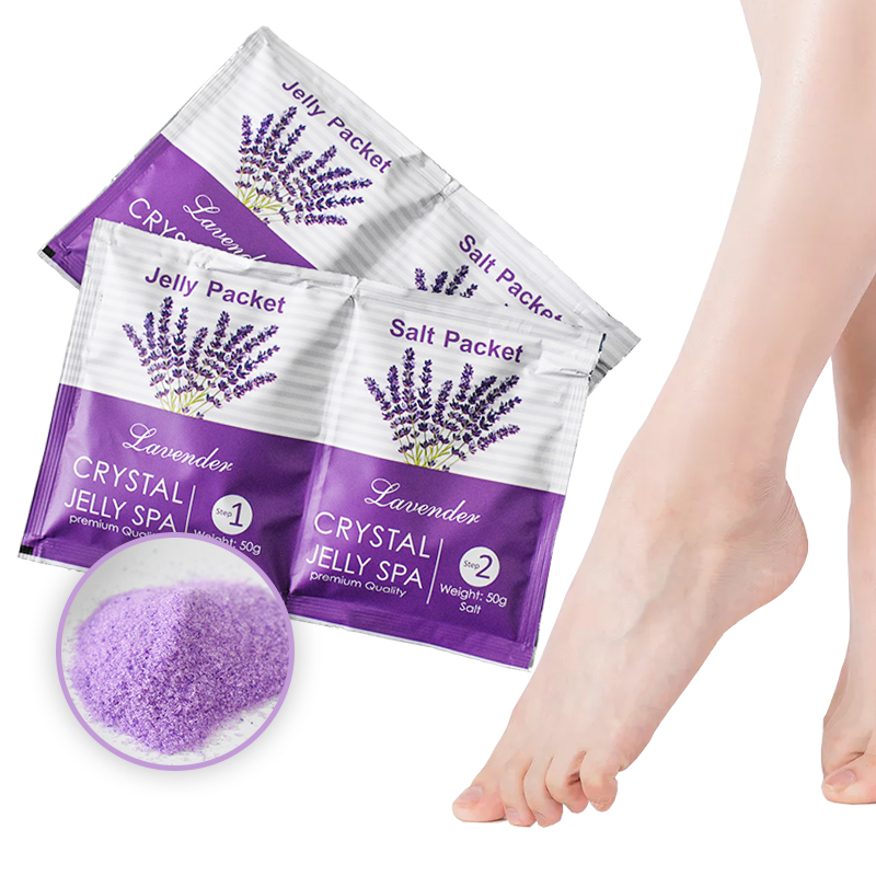 Custom Relax Relieve Skin Stress Soothe Lavender Jelly Foot Spa Exfoliate Detoxify Foot Soak