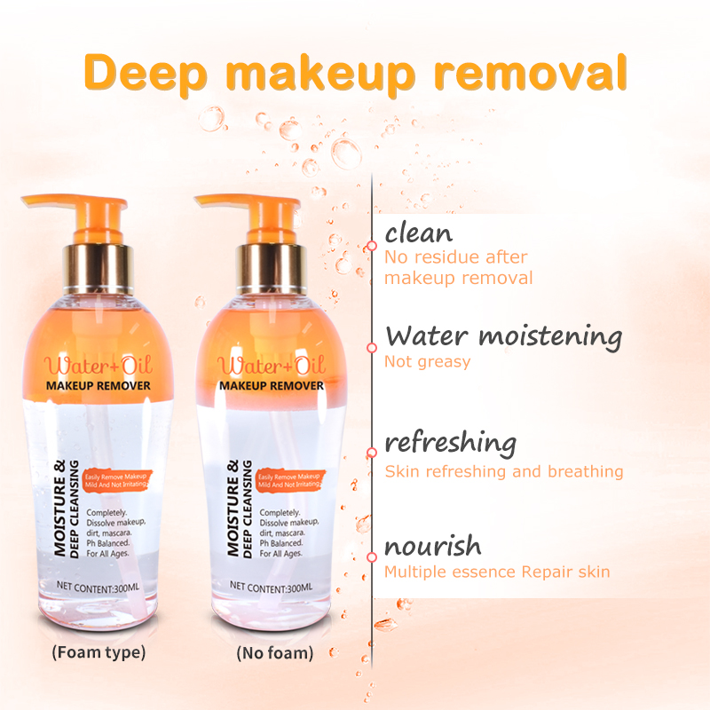 Private Label Double Action of Water and Oil to Clean Quickly for Sensitive and all Skin type
