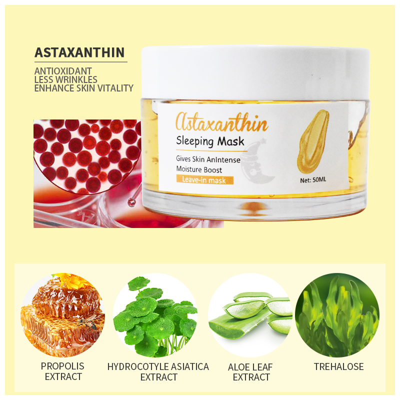  Improving Dry Itchy Skin, Redness Wash Free Astaxanthin Collagen Firming Mask 