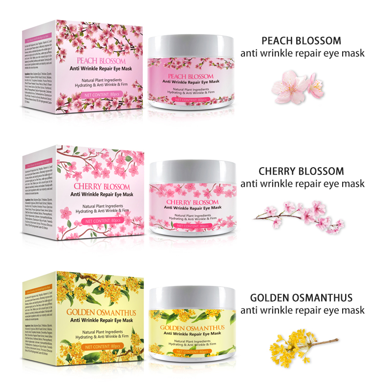 Private Label Golden Osmanthus Eye Treatment Masks Under Eye Patches Dark Circles Treatment Eye Bags Patches Puffy Eyes Anti-Wrinkle Undereye Gel Pads 