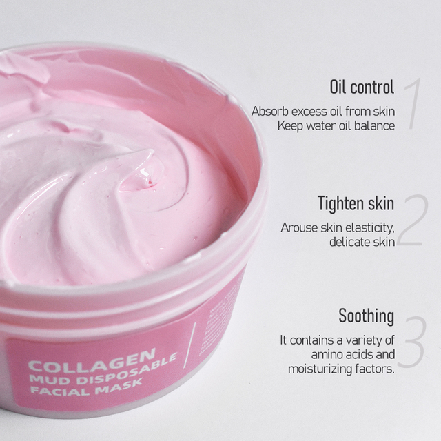 Restore Skin Elasticity And Reduce Wrinkles Collagen Mud Facial Clay Mask By Private Label