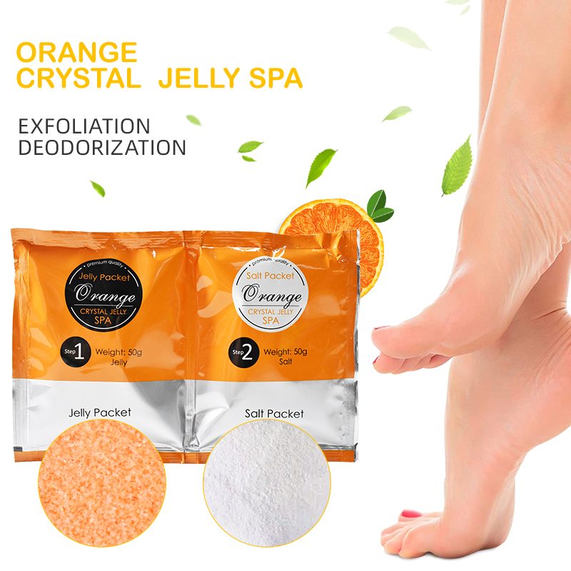 2 in 1 Orange Foot Jelly+Salt Pedicure Soak By LIRAINHAN 