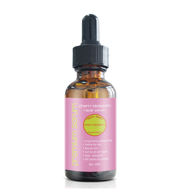 OEM ODM Shrink Pores Tightening Skin Face Solution Cherry Blossom Hyaluronic Acid Serum Essence 