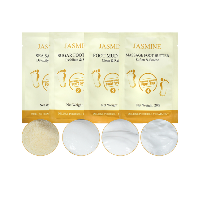 LIRAINHAN Moisturizing Exfoliating Jasmine 4Step Sugar Srcub PEDI KIT