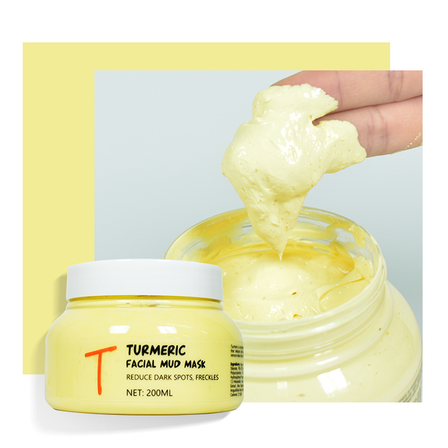 OEM Brightening Facial Care Nourishing Skin Cleansing Turmeric Mud Face Mask