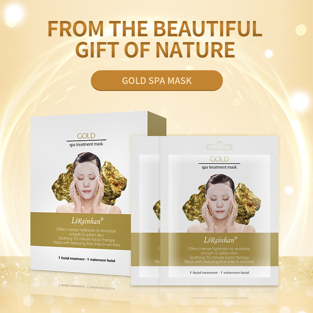  Custom Moisturizing and Hydrating 24K Gold Collagen Essence Sheet Facial Masks With Natural Plant Extract and Sodium Hyaluronate