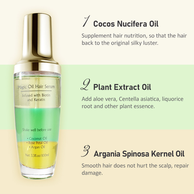 Thickening of Hair and Nourishing of Scalp Hair Care Serum With Moroccan Rose Oil Coconut Oil By Factory Price