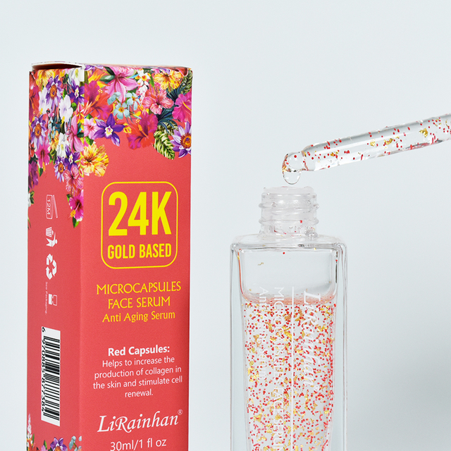 China customized peptide anti-aging anti-wrinkle firming 24k gold microcapsule serum