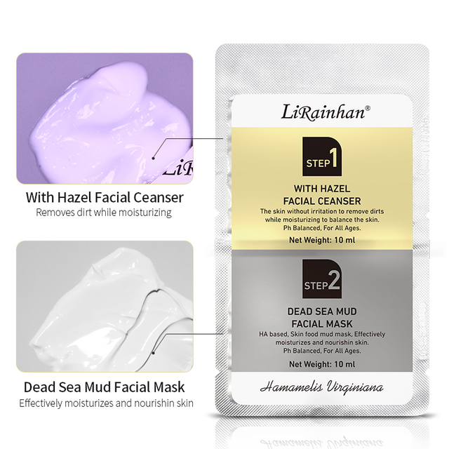 Witch Hazel Facial Cleanser + Dead Sea Mud Deep Cleaning Facial Mask Skin Care Products