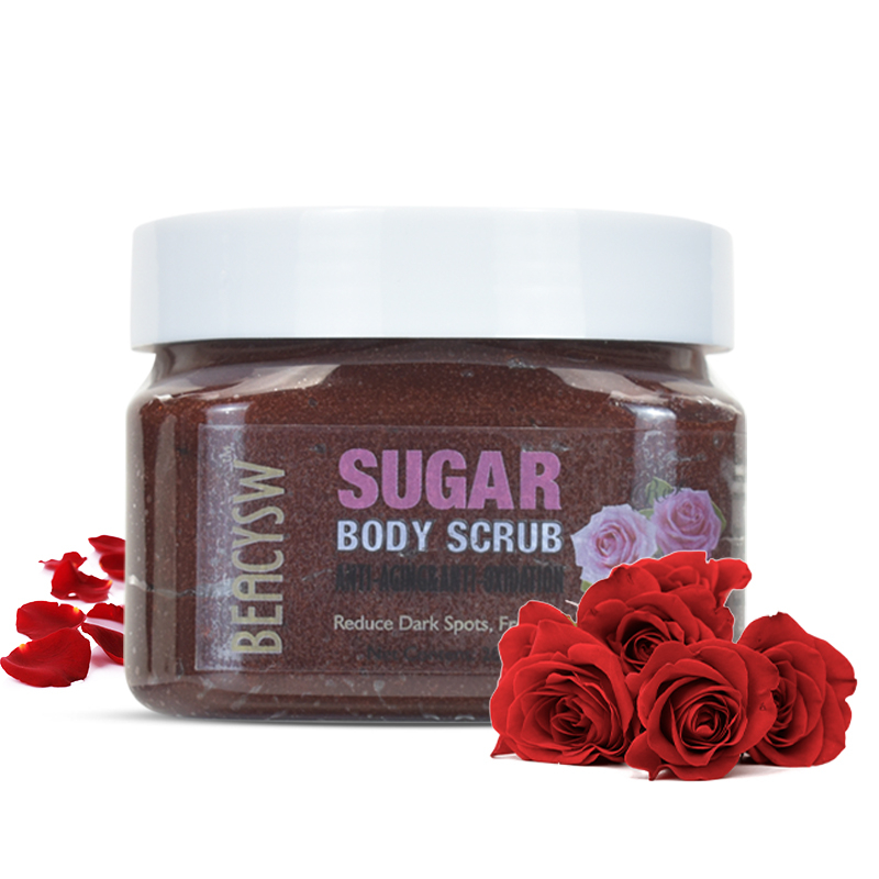 Private Label Rose Natural Exfoliating Whitening Organic Body Scrub
