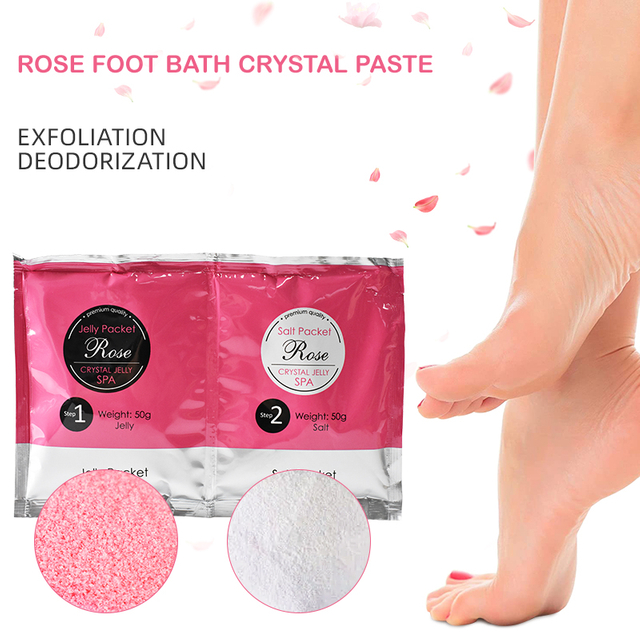 2 in 1 Rose Foot Jelly+Salt Pedicure Soak By LIRAINHAN 
