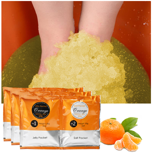 Custom Spa Soak Relaxing Pedicure Foot Care Orange Foot Jelly&Salt Set